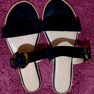 Loft flat black sandals